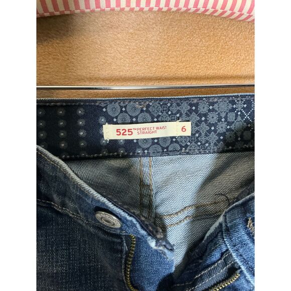 Levi's 525 Perfect Waist Straight Leg Jeans Blue Size 6 - Picture 3 of 9
